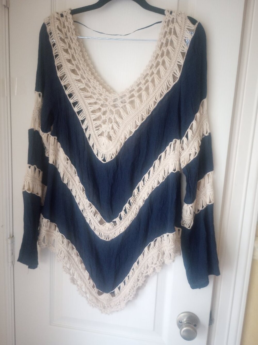 Umgee Bohemian Crochet Trim Top